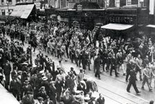 Street March through East London, Sir Oswald Mosley's Union Movement, 1936. Creator: Unknown