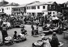 Street market, Ghana, Africa, 1971