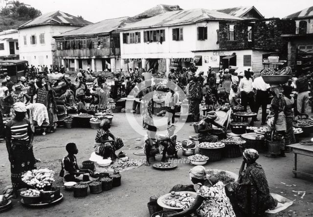 Street market, Ghana, Africa, 1971. Artist: Unknown