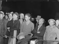 Street meeting at night...outside of Shafter, California, 1938. Creator: Dorothea Lange