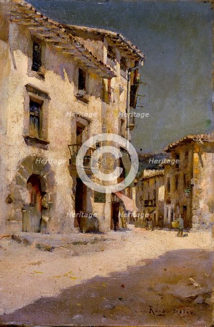  'Street of a village' by Joan Roig Soler.