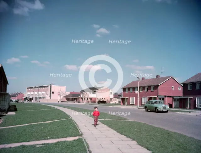 Street on a housing estate, c1955-1965 (?). Creator: Arthur Charles Kirby Ware.