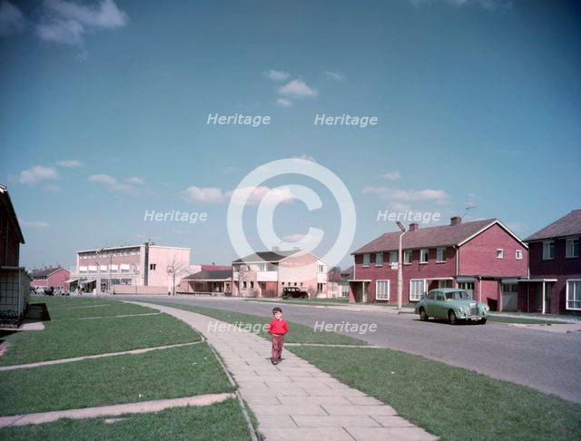 Street on a housing estate, c1955-1965 (?). Creator: Arthur Charles Kirby Ware.