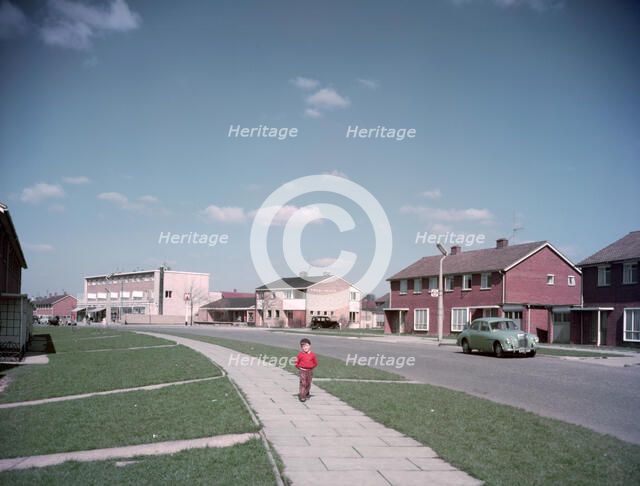 Street on a housing estate, c1955-1965 (?). Creator: Arthur Charles Kirby Ware.
