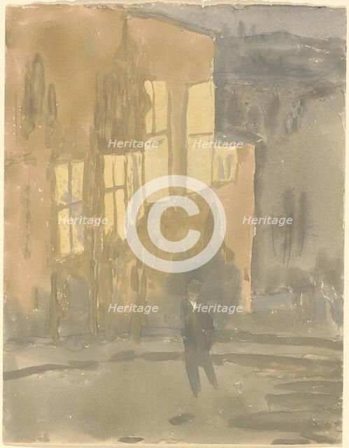 Street at Night, Meudon, 1910s. Creator: Gwendolen Mary John.