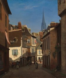 Street at Quimper in Brittany, 1871. Creator: Oscar Kleineh