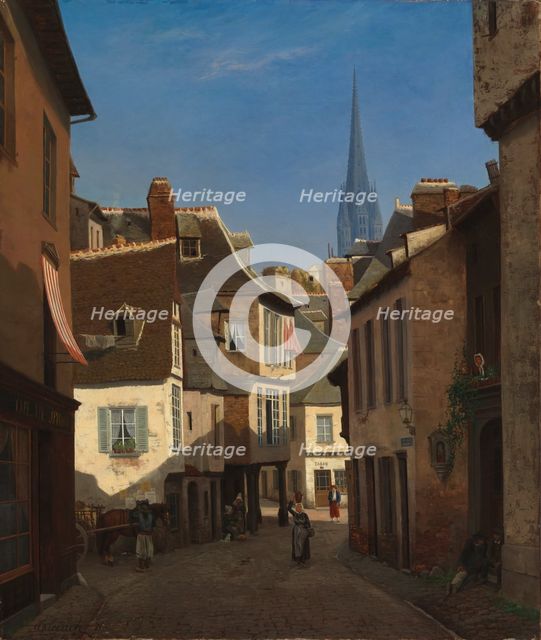 Street at Quimper in Brittany, 1871. Creator: Oscar Kleineh.