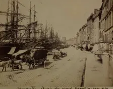 Street along the waterfront, Marseille Old Port, between 1870-1890. Creator: Unknown