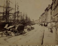 Street along the waterfront, Marseille Old Port, between 1870-1890. Creator: Unknown