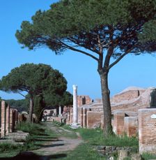 Street and buildings in the Roman town of Ostia, 2nd century