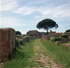 Street and buildings in the Roman town of Ostia, 2nd century