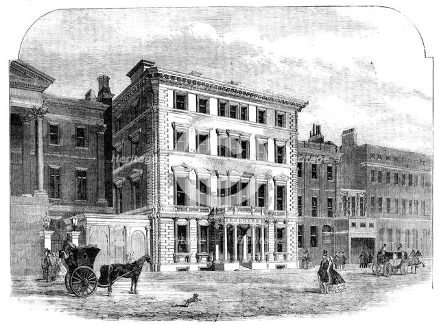 Street architecture - Baron Rothschild's new mansion, Piccadilly, 1862. Creator: Unknown.