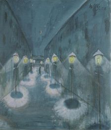 Street by Night, 1922. Creator: Gramatté, Walter (1897-1929)