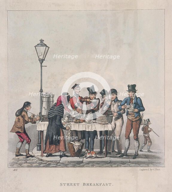 'Street Breakfast', London, 1825.  Artist: G Hunt