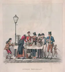 Street Breakfast London, 1825. Artist: G Hunt