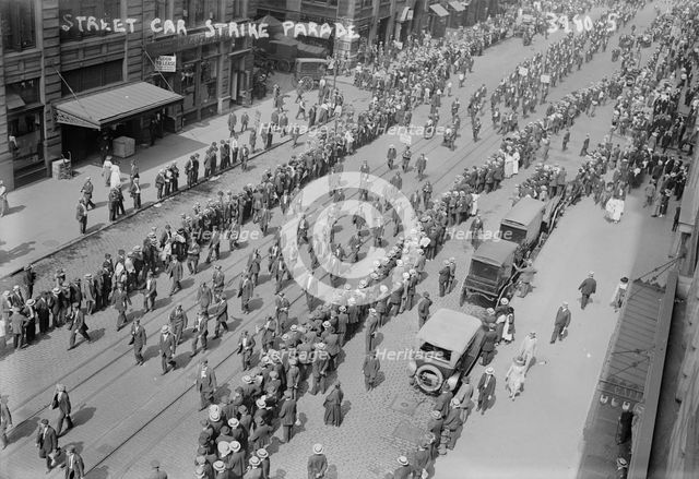 Street car strike parade, 1916. Creator: Bain News Service.