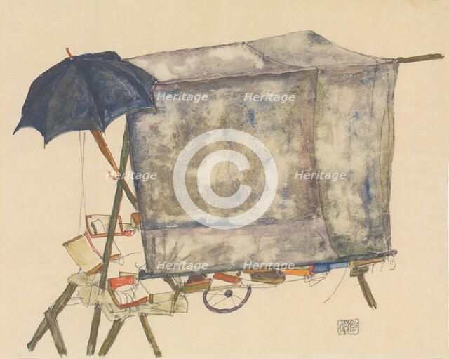 Street Cart, 1914. Creator: Egon Schiele.