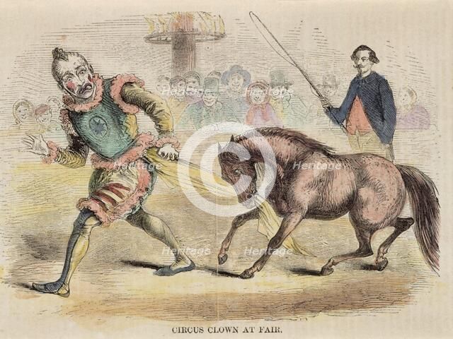 Street clown and steamer. Picture from the first booklet of the 19th century.
 Creator: Unknown.