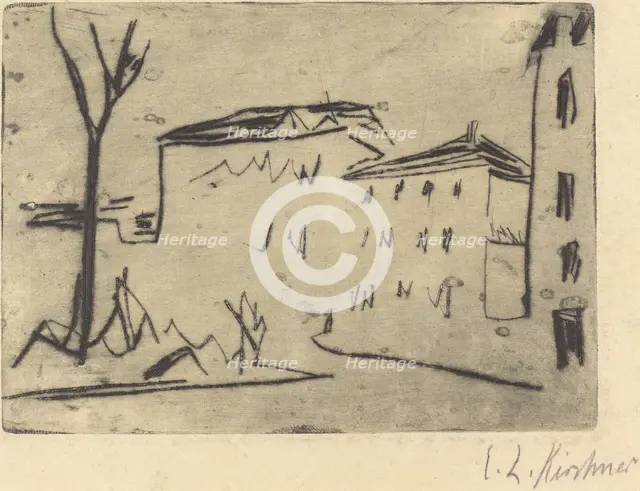 Street Corner in Dresden (Strassenecke Dresden), 1909. Creator: Ernst Kirchner.