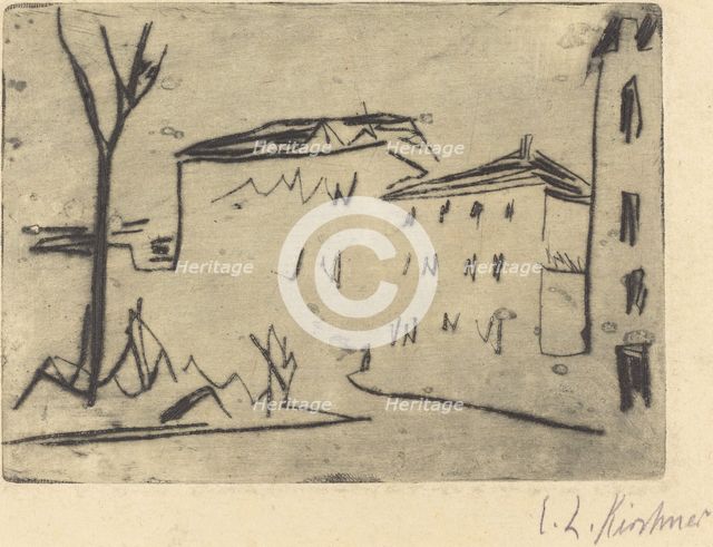 Street Corner in Dresden (Strassenecke Dresden), 1909. Creator: Ernst Kirchner.