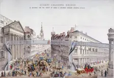 Street Crossing Bridge London, 1862. Artist: Anon