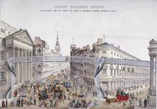 Street Crossing Bridge London, 1862. Artist: Anon