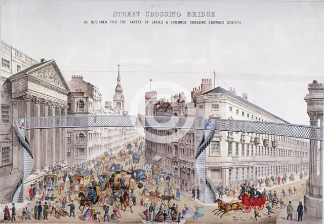 'Street Crossing Bridge', London, 1862. Artist: Anon