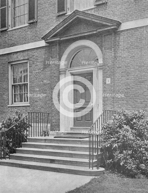 Street door to the house of Mrs WK Vanderbilt, New York City, 1924. Artist: Unknown.