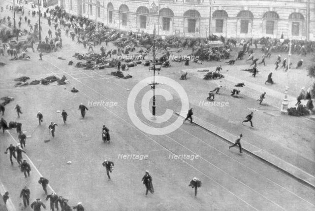 Street fighting in Petrograd, Russia, 17th July 1917. Artist: Unknown