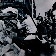 Street fighting in Prague, 1945. Creator: Unknown