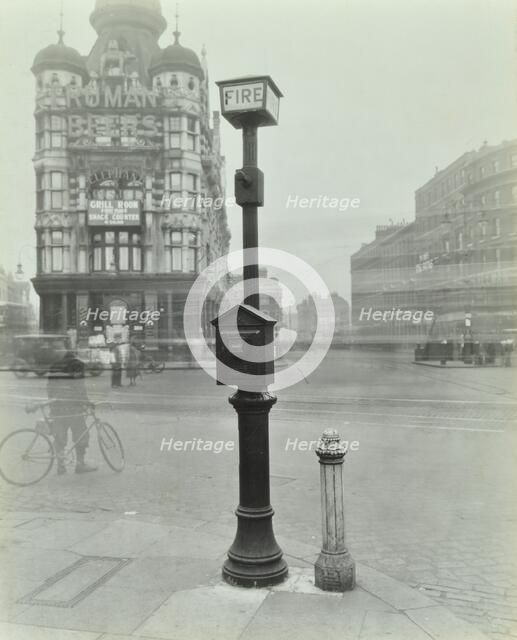 Street fire alarm, Southwark, London, 1932. Artist: Unknown.