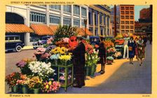 Street flower vendors, San Francisco, California, USA, 1932