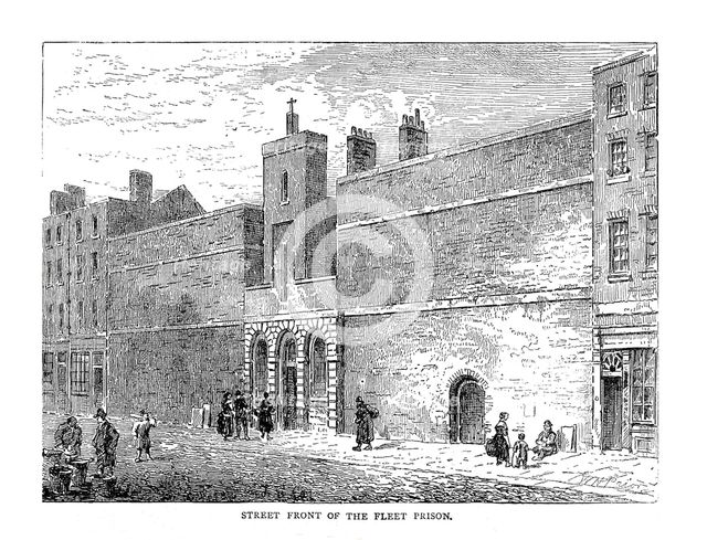 Street Front of the Fleet Prison, 1878. Artist: Unknown.