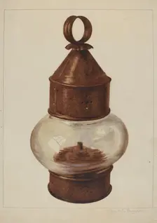 Street Hanging Lamp, c. 1938. Creator: Manuel G. Runyan