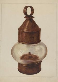 Street Hanging Lamp, c. 1938. Creator: Manuel G. Runyan