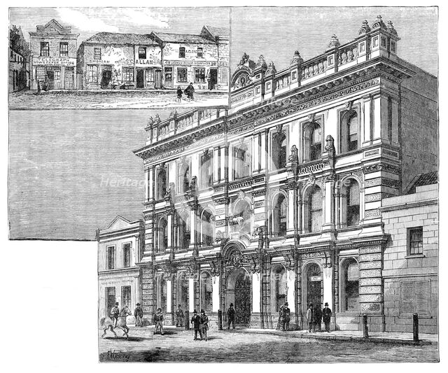 Street improvements at Port Elizabeth, South Africa: the old and the new, 1881. Creator: Unknown.