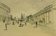 Street in Madras with a temple, 1858. Creator: Joseph Selleny
