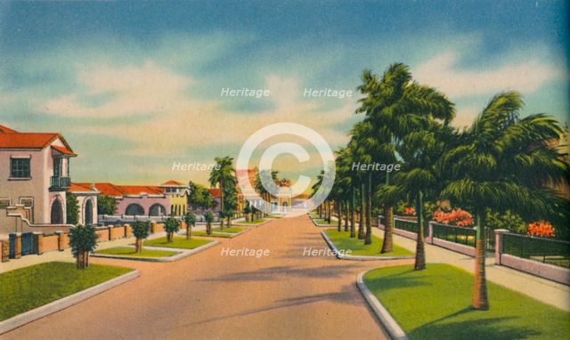 'Street in a residential district, Barranquilla', c1940s. Artist: Unknown.
