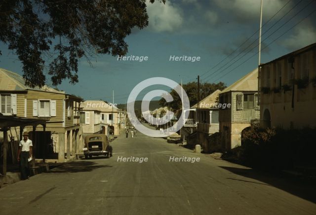 Street in a town [Frederiksted, St. Croix], in the Virgin Islands, 1941. Creator: Jack Delano.