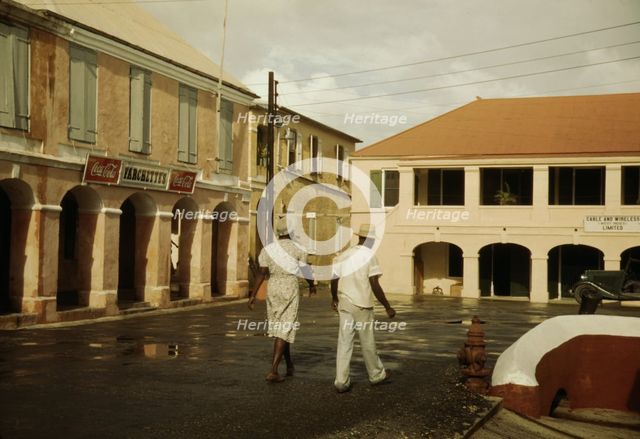 Street in a town in the Virgin Islands, Christiansted, St. Croix?, 1941. Creator: Jack Delano.