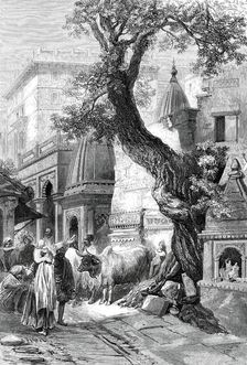 Street in Benares, from a sketch by of our special artists, 1876. Creator: Unknown