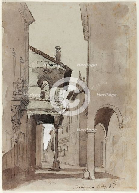 Street in Bologna, 1845. Creator: John Ruskin.