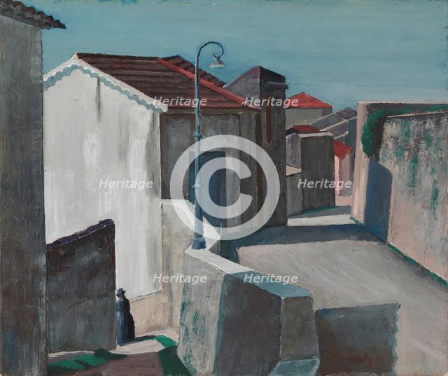 Street in Cagnes, 1920-1923. Creator: Carl Wargh.