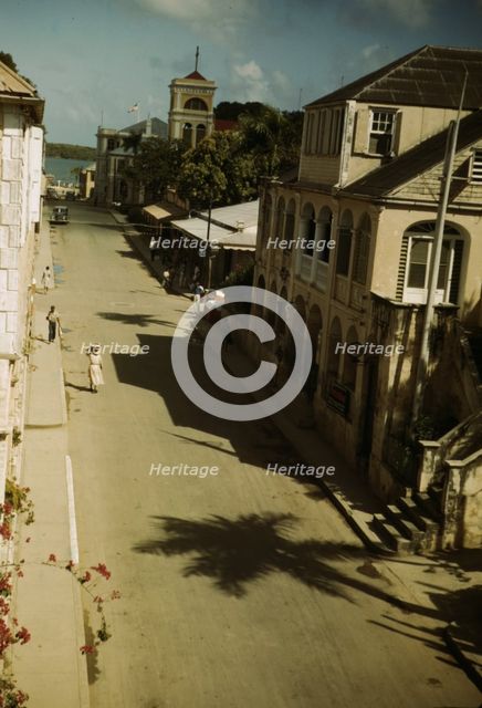 Street in Christiansted, Saint Croix, Virgin Islands, 1941. Creator: Jack Delano.