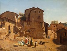 Street in Gerano in the Sabine Hills, 1856. Creator: Frederik Vermehren