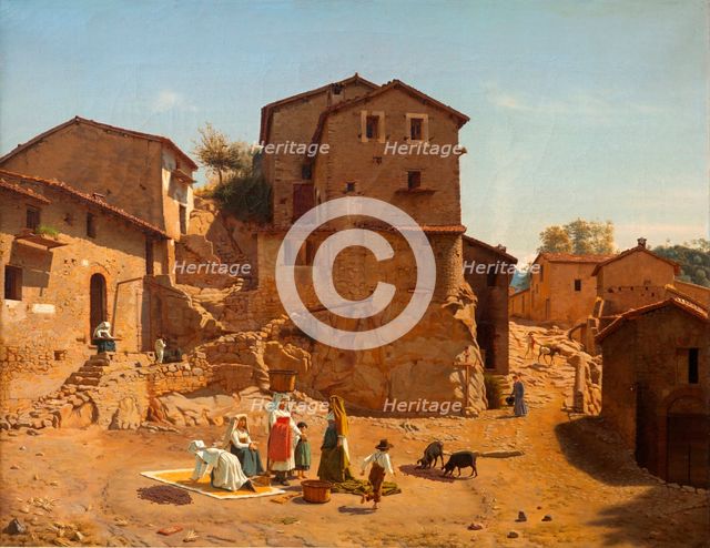 Street in Gerano in the Sabine Hills, 1856. Creator: Frederik Vermehren.