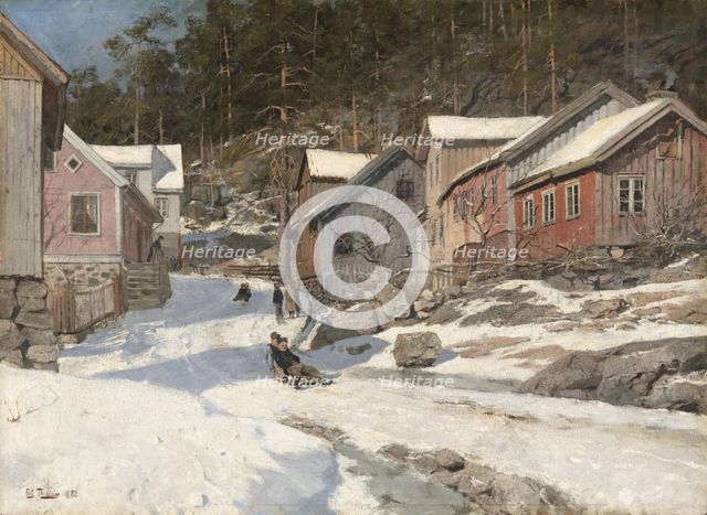 Street in Kragero, 1882. Creator: Frits Thaulow.