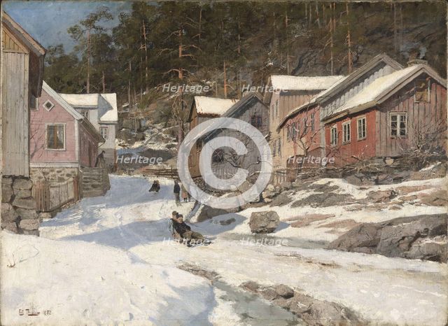 Street in Kragerø, 1882. Creator: Thaulov, Fritz (1847-1906).