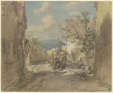 Street in Kronberg, c1840-1900. Creator: Anton Burger