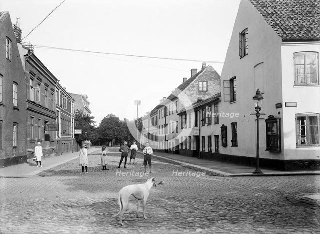 Street in Landskrona, Sweden, 1913. Creator: Unknown.